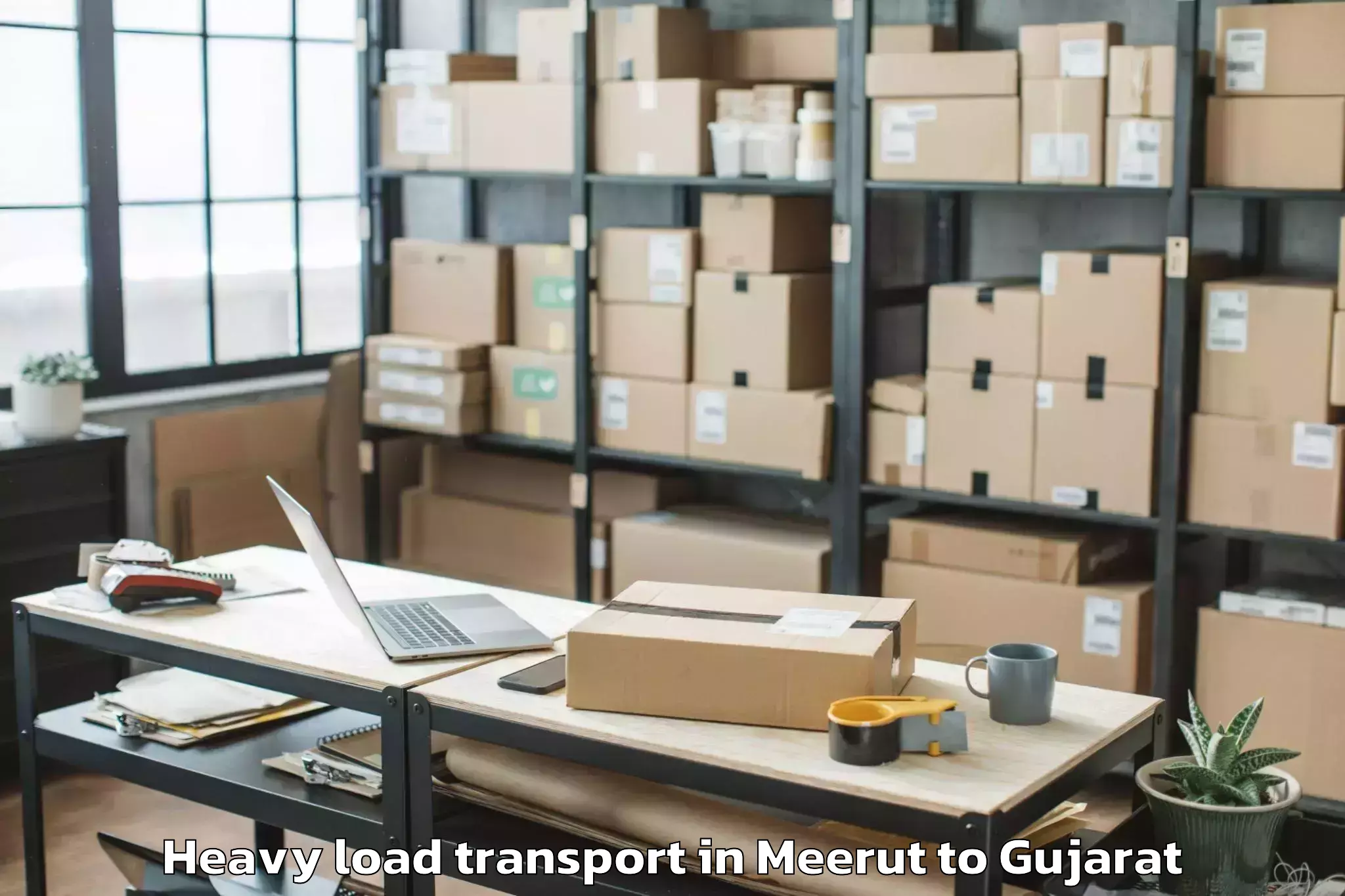 Hassle-Free Meerut to Gussar Heavy Load Transport